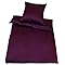 Baumwoll-Satin Bettwäsche Uni 80 x 80 + 155 x 200 cm, Farbe pflaume