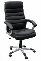Bürostuhl Leder Optik Schwarz Schreibtischstuhl Chefsessel Drehstuhl mit XXL Polsterung
