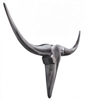 Wanddekoration Geweih Bull S 75 cm Aluminium silbern