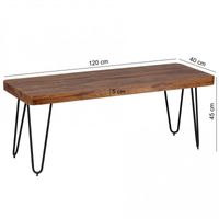 Massivholz Sheesham Sitzbank 120 x 40 x 45 cm