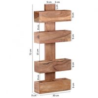 Massivholz Akazie Wandregal Zeitungshalter 30 x 10 cm Neu