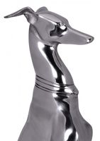 Dekoration Design Dog aus Aluminium silbern Windhund Skulptur Hundestatue