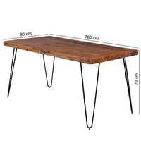 Massivholz Sheesham Esstisch 160 x 80 x 76 cm Küchentisch Massiv