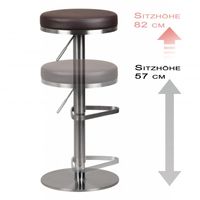 Barhocker Wohnling Durable M7 Edelstahl gebürstet Braun