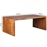 Design Natur Sheesham Massivholz Schreibtisch 200 x 100 x 76 cm