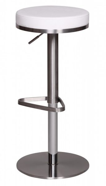 Barhocker Wohnling Durable M7 Edelstahl gebürstet Weiß