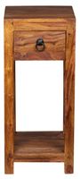 Sheesham Massivholz Beistelltisch Telefontisch 30 x 30 x 65 cm mit Schublade