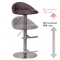 Barhocker Wohnling Durable M1 Edelstahl gebürstet Braun