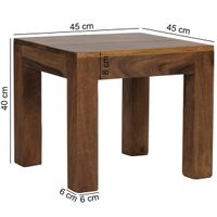 Sheesham Couchtisch Massiv 45 x 45 cm Massivholz
