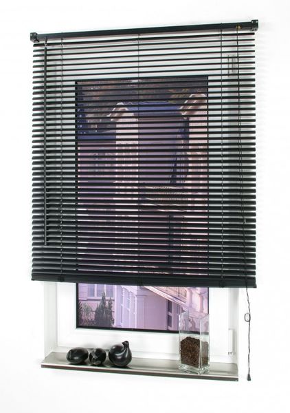 Kunststoff-Jalousie, schwarz, 220 x 60 cm