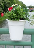 KHW Geländerblumentopf Flowerclip, 3er Set, weiß