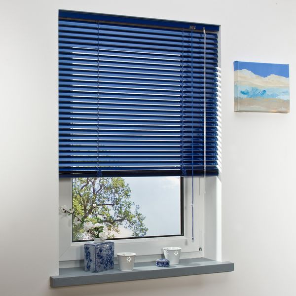 Aluminium-Jalousie, blau, 160 x 120 cm