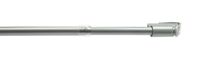Bistrostange, Scheibengardinenstange 12 mm Ø, Klemmträgermontage, silbermatt, ausziehbar 135-225 cm