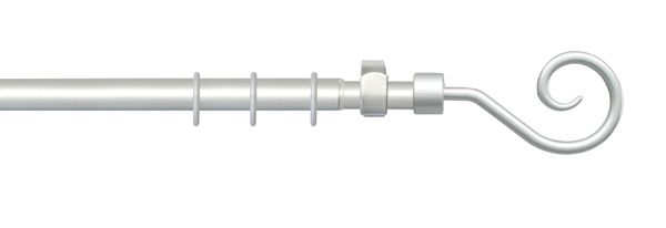 Stilgarnitur Mykene 16 mm Ø, ausziehbar 130-240 cm, silber-matt