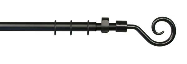 Stilgarnitur Mykene 16 mm Ø, ausziehbar 130-240 cm, schwarz