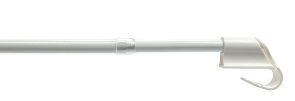 Bistrostange, Scheibengardinenstange 12 mm Ø, Klemmträgermontage, weiß, ausziehbar 55-85 cm