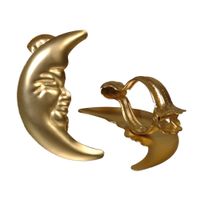 Dekoklammer, Donauklammer, Dekoration Gardinenstangen Vorhänge, Mond goldmatt, 2 Stück