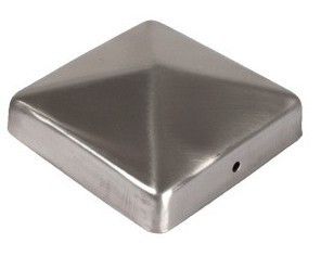 Edelstahl-Pfostenabdeckkappen 4er Set in Pyramide Optik 71x71mm