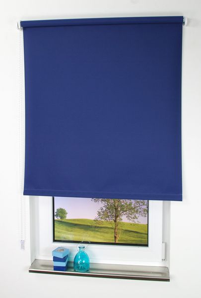 Seitenzugrollo, Kettenzugrollo, 180 x 142 cm, dunkelblau