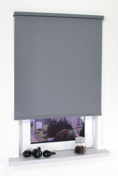 Seitenzugrollo, Kettenzugrollo, 180 x 102 cm, dunkelgrau
