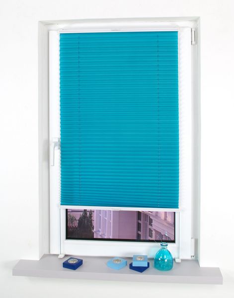 Klemmfix-Plissee verspannt, 150 x 60 cm, Blue Lagoon