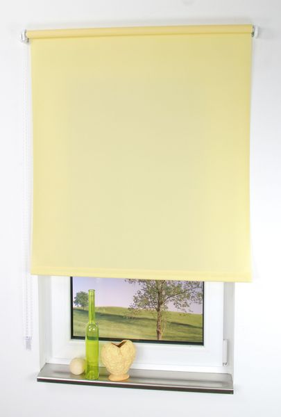 Seitenzugrollo, Kettenzugrollo, 180 x 62 cm, gelb
