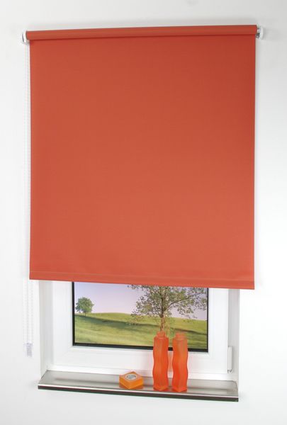 Seitenzugrollo, Kettenzugrollo, 180 x 162 cm, terracotta