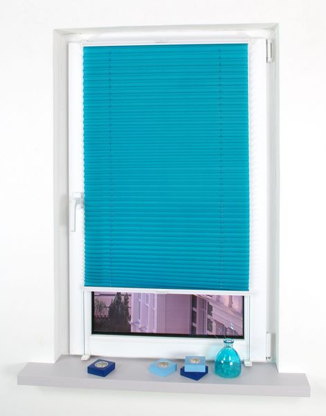 Klemmfix-Plissee verspannt, 150 x 80 cm, Blue Lagoon