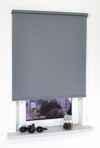 Seitenzugrollo, Kettenzugrollo, 180 x 122 cm, dunkelgrau