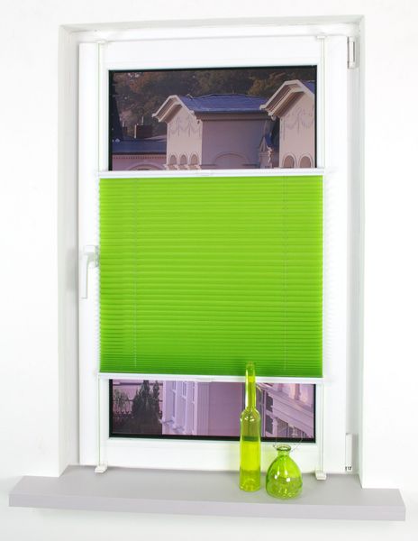 Klemmfix-Plissee verspannt, 150 x 75 cm, Apple Green