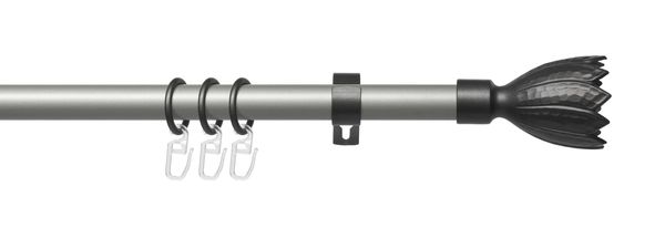 Stilgarnitur Gardinenstange Flower 20 mm Ø, 120 cm, silber-anthrazit