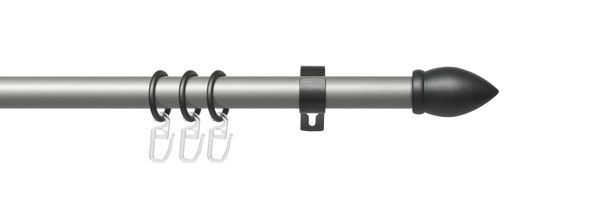 Stilgarnitur Gardinenstange Mush 20 mm Ø, 120 cm, silber-anthrazit