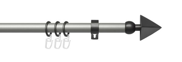Stilgarnitur Gardinenstange Spear 20 mm Ø, 120 cm, silber-anthrazit