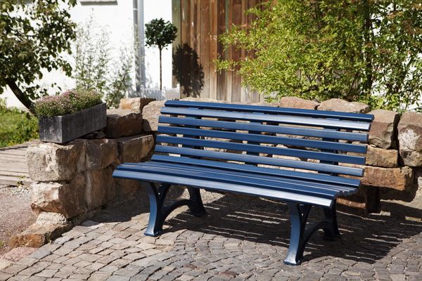Parkbank Helgoland stahlblau