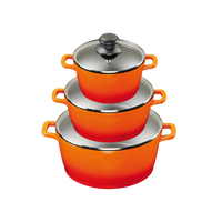 Aluguss Kochtopfset 3/6-teilig ORANGE