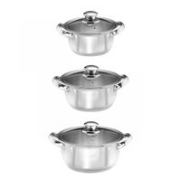 Kochtopfset Trio 3 teilig mit Deckel / Edelstahl