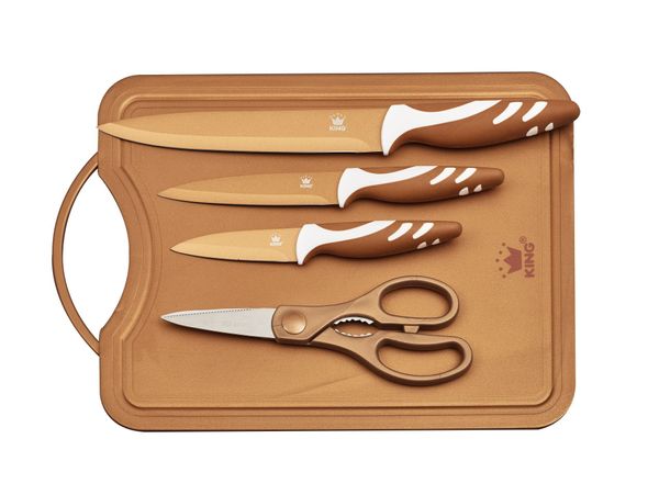Messerset Copper 5 tlg. Kupfer metallic / Antibakterielle Ausstattung