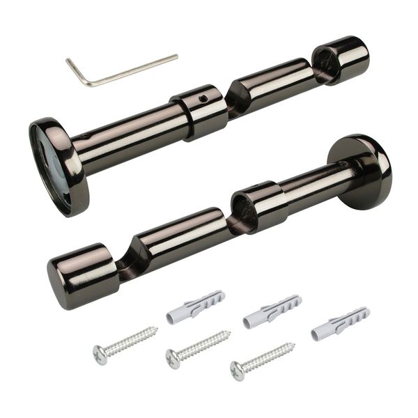 Doppelträger mit Kappe 13 cm für Stilstange Gardinenstange Profilrohr 16 mm Ø, titan, 1 Stück