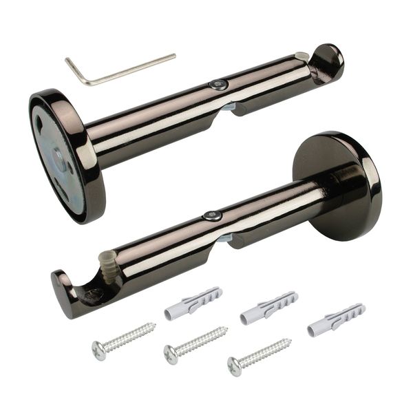 Kombiträger, Träger 2lfg 12 cm für Stilstange Gardinenstange Profilrohr 16 mm Ø, titan, 1 Stück