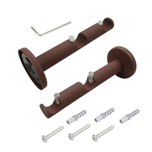 Träger Doppelträger 12 cm für Stilstange Gardinenstange Profilrohr 16 mm Ø, rost, 1 Stück