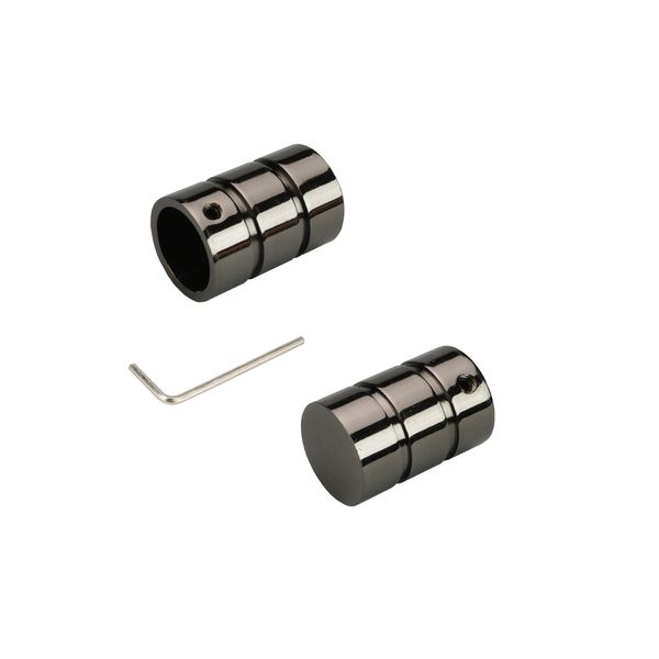 Endstück Endknopf für Stilstange Gardinenstange Profilrohr 16 mm Ø, Zylinder, titan