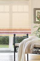 Seitenzugrollo, Kettenzugrollo, 180 x 62 cm, Dekor Bordüre beige