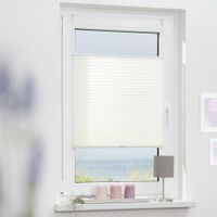 Plissee Klemmfix, ohne Bohren, verspannt - Weiß, 65 cm x 130 cm (B x L)