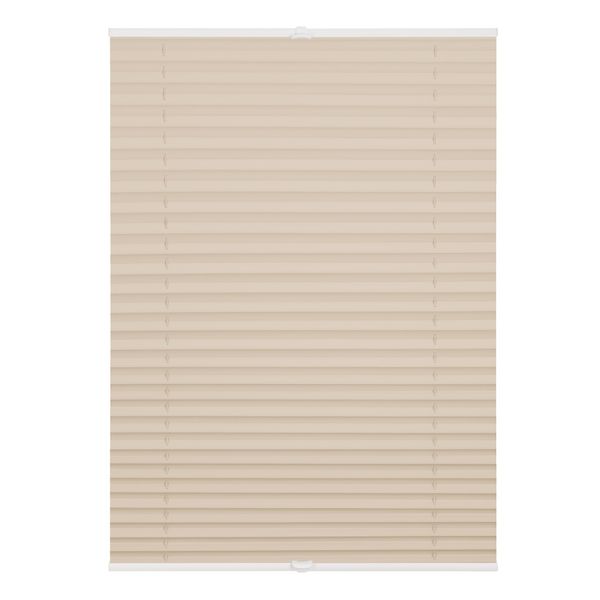 Plissee Klemmfix, Thermo, ohne Bohren, verspannt, Verdunkelung - Creme, 80 cm x 130 cm (B x L)