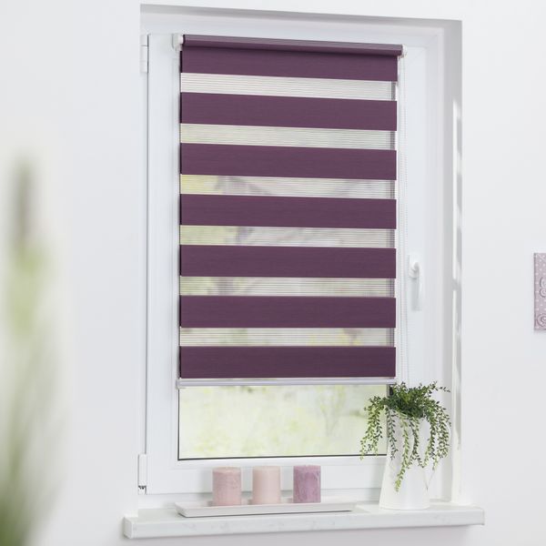 Duo-Rollo Klemmfix, ohne Bohren - Brombeer, 120 cm x 150 cm (B x L)