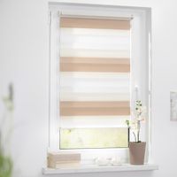 Duo-Rollo Klemmfix, ohne Bohren, Bunt - Creme - Weiß - Braun, 110 x 150 cm (B x L)