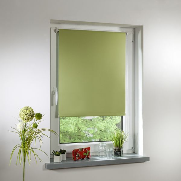 Thermo-Rollo Klemmfix, ohne Bohren, Verdunkelung - Grün, 70 cm x 150 cm (B x L)