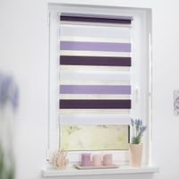 Duo-Rollo Klemmfix, ohne Bohren, Bunt - Violett - Lila - Weiß, 45 x 150 cm (B x L)