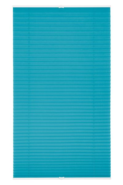 Plissee Klemmfix, ohne Bohren, verspannt - Blau, 90 cm x 130 cm (B x L)