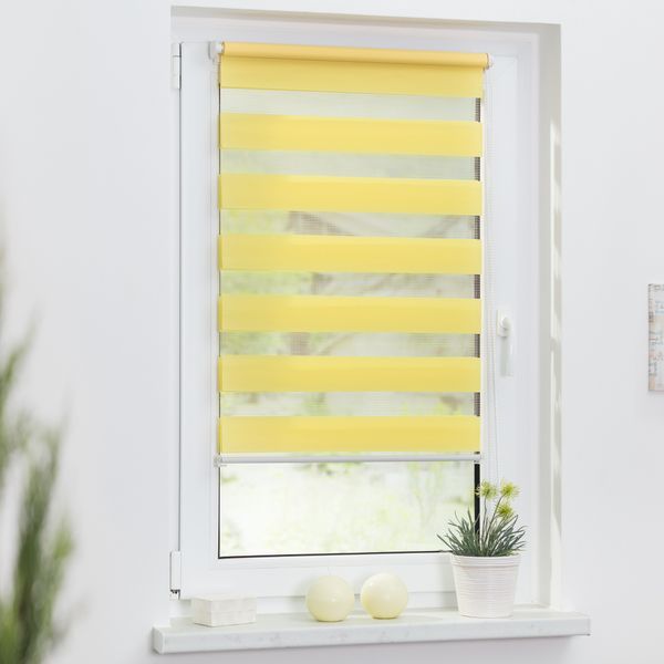 Duo-Rollo Klemmfix, ohne Bohren - Gelb, 90 cm x 150 cm (B x L)